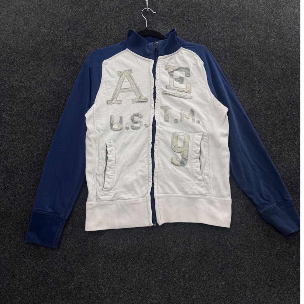 American Eagle Outfitters Vintage Fit Eagle Track Jacket Navy White Small